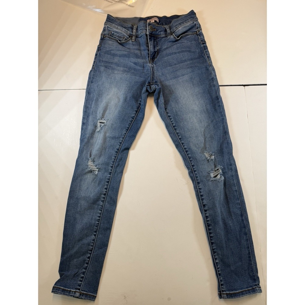 Juicy Couture Women's Size 6 Skinny Jeans Medium Wash Denim Stretch Distressed